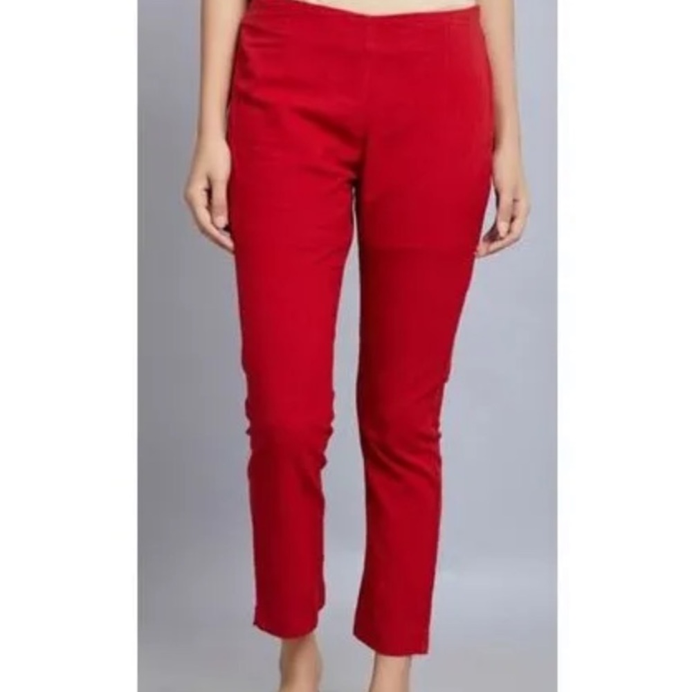 Duplan red tapered slacks pants trousers, size 10 petite